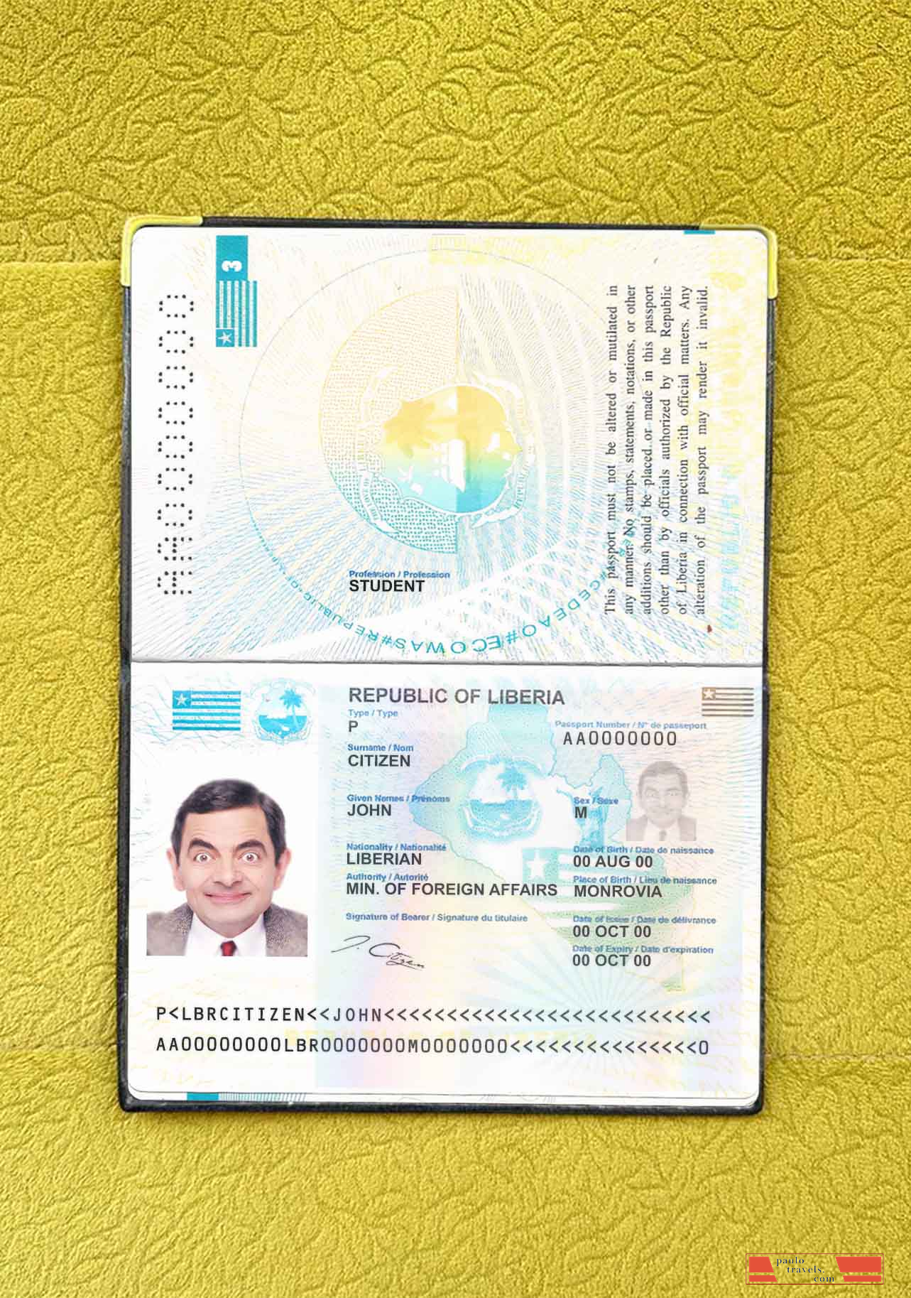 Liberia pass photo look PSD template